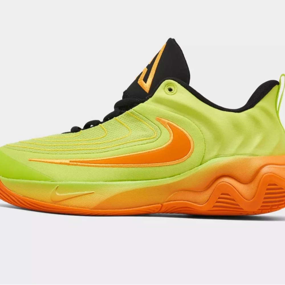 Nike Kids Lime/Yellow Green and Bright Orange Athletic Shoes